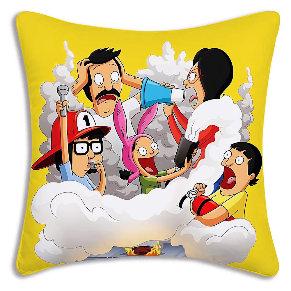 Cartoon B-Bobs B-Burgers Pillow Covers Cartoon Sofa Decorative Home Double-sided Printing Short Plush Cute Cushion Cover