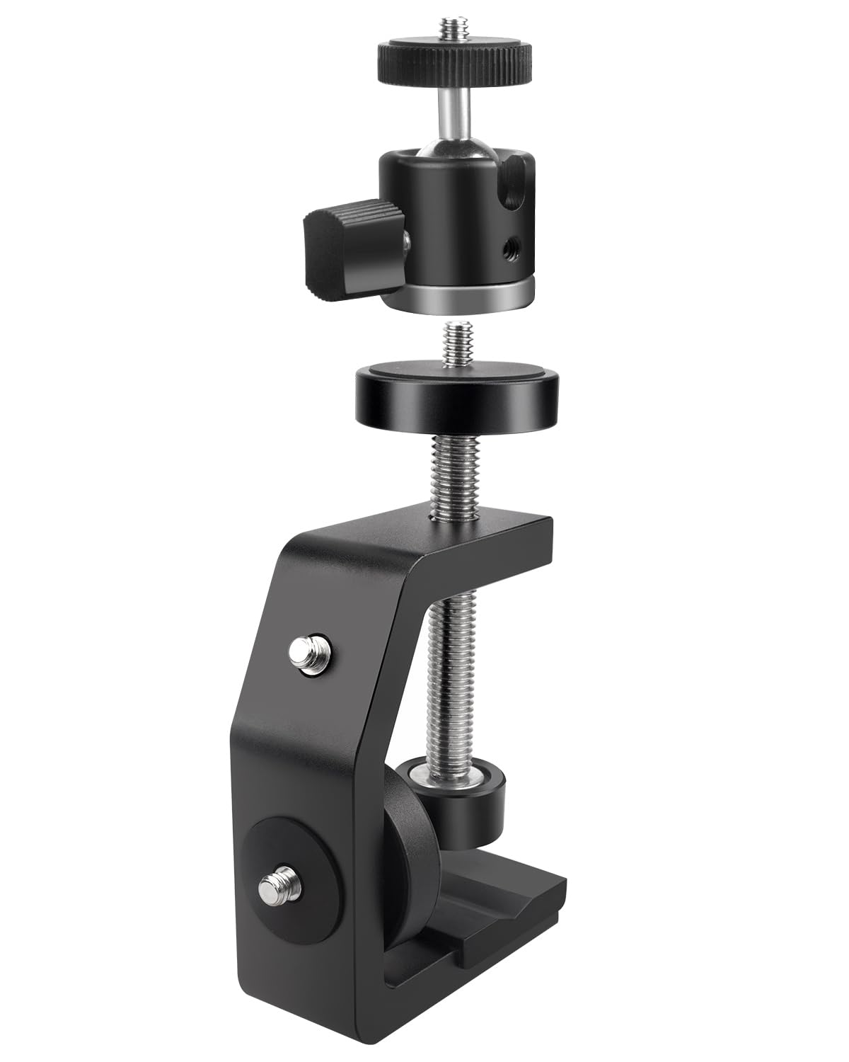 

Camera Clamp Ball Head Set Photography Clamp Made of Reinforced Aluminum 4 Screws Load Capacity 3kg Ball Head Super Clamp Ball Head Can be Clamped to чорний