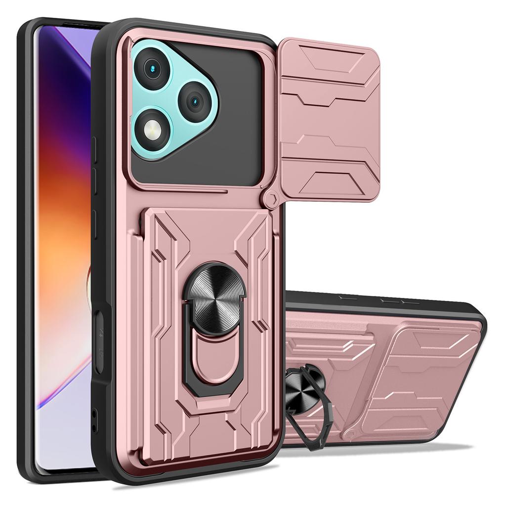 For Honor 400 Lite 5G Case PC+TPU Kickstand Phone Back Cover with Camera Slider