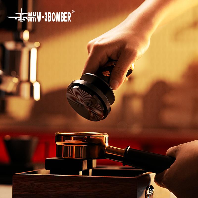MHW-3BOMBER 58.35mm Coffee Tamper 3-Springs 30lbs Espresso Tamper Flat/Thread Base Adaptive Depth Tamping Coffee Accessories