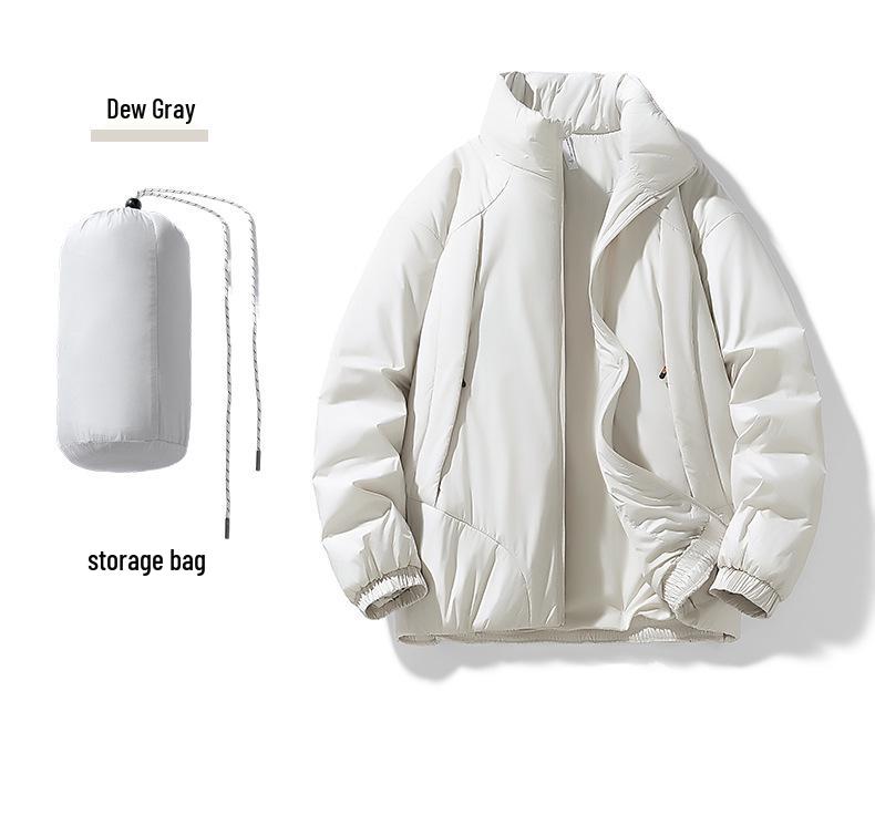 2025 Thickened Winter Cotton Jacket: Casual Solid Color, Stand Collar, Korean Style