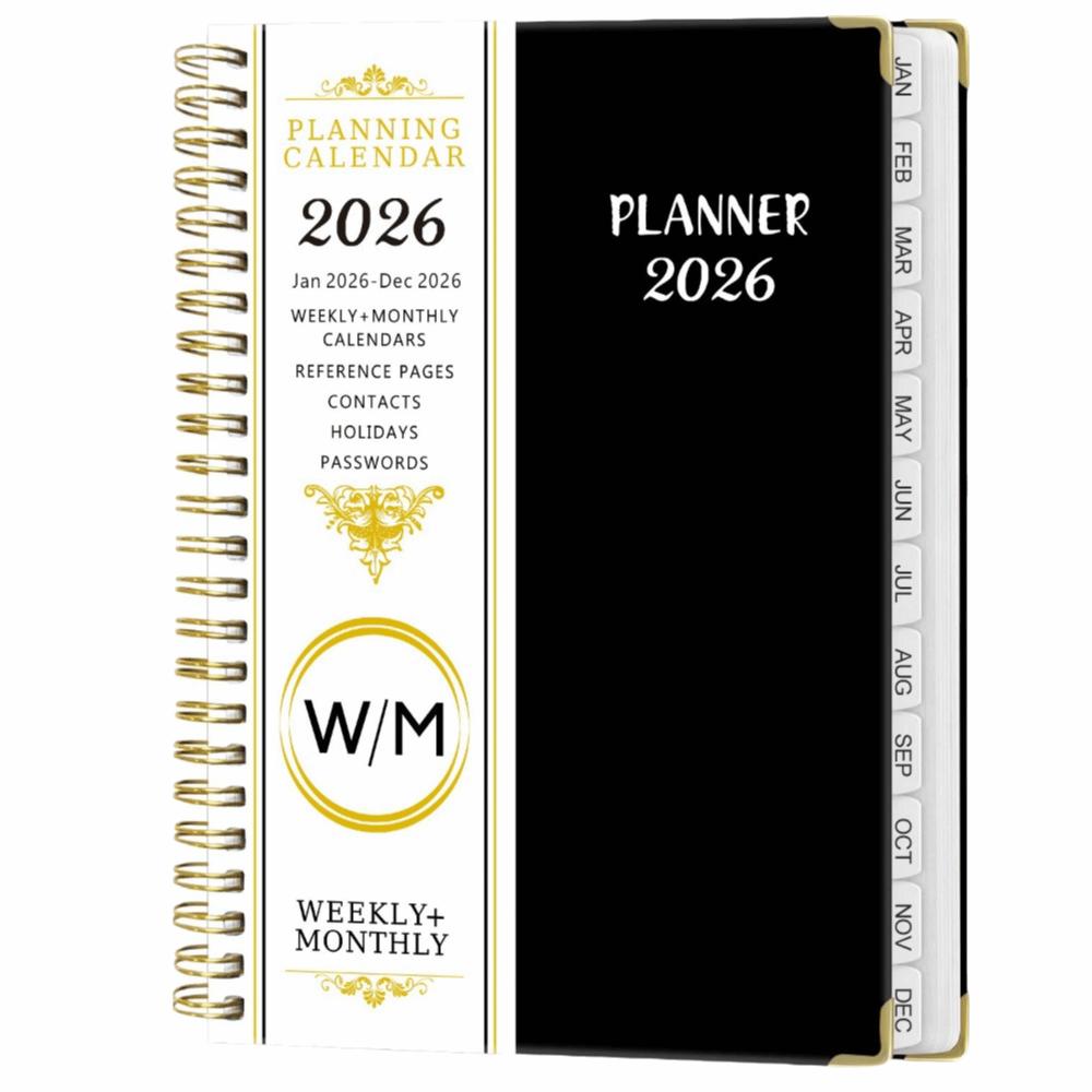 A5 Size 2026 Planner Notebook Yearly Schedule Daily Plan Yearbook Spiral Notebook  Office Supplies