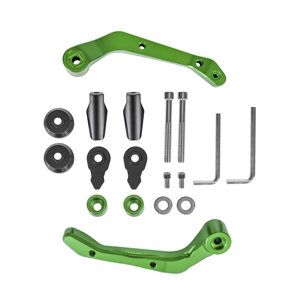 Motikvans Knuckle Grip CNC Aluminium Custom Teile für Kawasaki Ninja Grün Protektoren, Protektoren, Handschützer, 400/Z400,