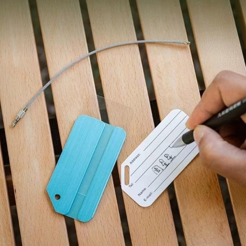 7 Pieces Practical Aluminum Alloy Luggage Labels With Privacy Protection And Wear Resistant Design Suitcase Identifier