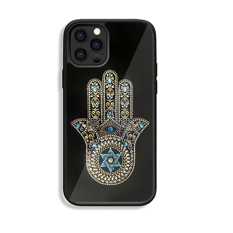 Hamsa Hand of Fatim Phone Case Silicone PC+TPU for Iphone 6S 7 8 Plus X Xs Max XR 11 12 13 Mini Pro Shockproof Hard Cover Shell