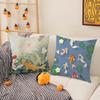 Natural Fun Koi Fish Lotus Pillow Case Silky Short Plush With Invisible Zipper Dustproof Sofa Cushion Cover For Home Decor