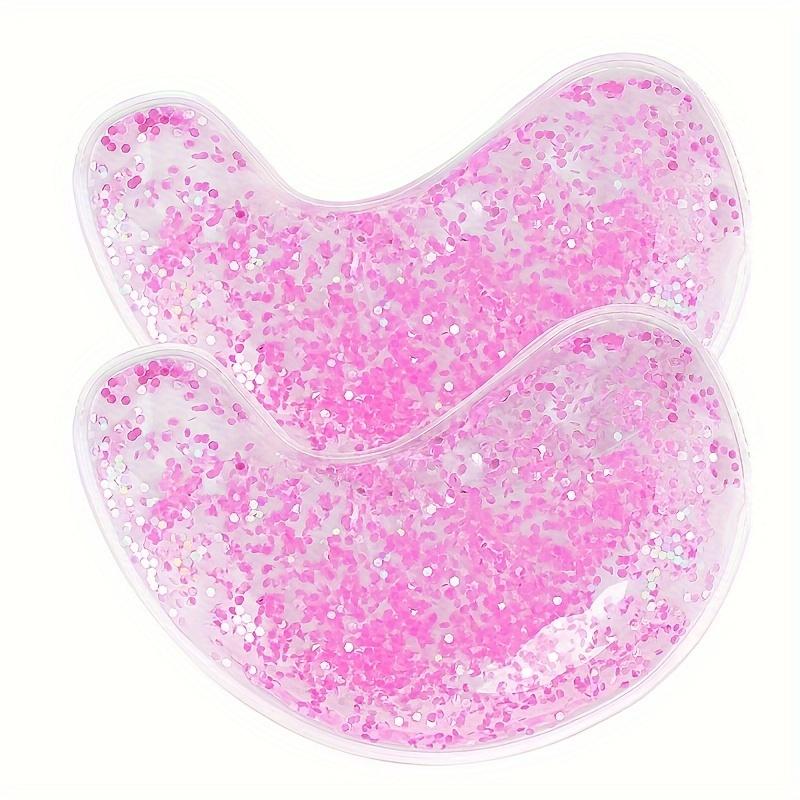 1 pár opakovaně použitelných gelových očních masek s třpytivými flitry - Duální teplota, terapie horkým a studeným obkladem pro zklidnění oteklých očí, tmavých kruhů, úlevu od migrény