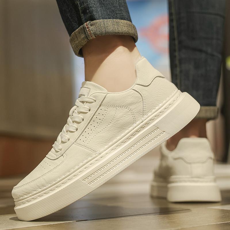 Fashion New Arrival Leather Male Sneakers Breathable Skateboarding Shoes Mens Outdoor Walking Footwear All-match Casual Shoes Trainers