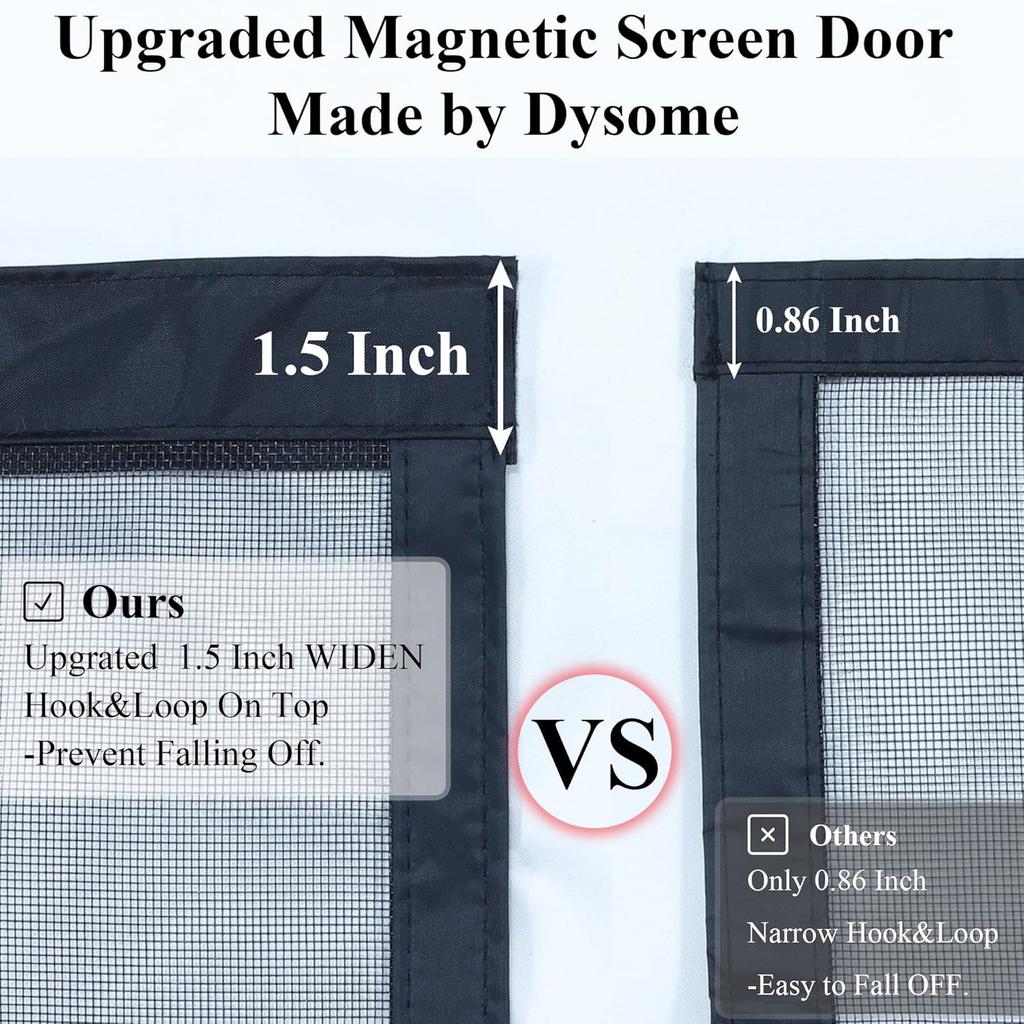 Upgraded Magnetic Screen Door for Tall Door to 38x98 with 42 Longer & Stronger Magnets,Retractable Screen Doors for Front Door,Heavy Duty Fiberglass