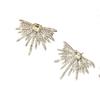 Luxury High-End Single Diamond Zirconia Stud Earrings - Exaggerated Internet Celebrity Style for Women