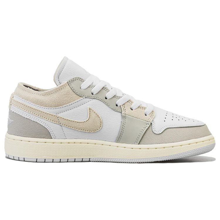 Air Jordan 1 Low SE Craft GS Ters Yüz - Tech Grey Çocuk Sneaker'ları Açık-Ağaç-Kahverengisi Beyaz Yelken FB9139-002