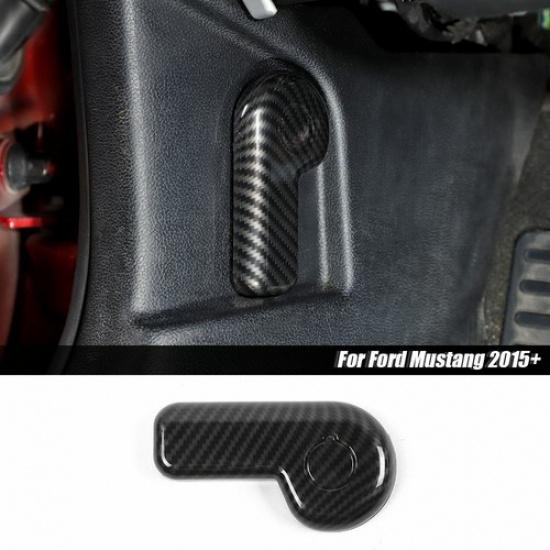 For Ford Mustang 2015-21 Carbon Fiber Inner Hood Engine Switch Handle Cover Trim