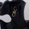 Vintage Metal Knitted Dangle Earrings for Women Personalized Fashion Distorted Irregular Geometry Drop Earrings Punk Zircon