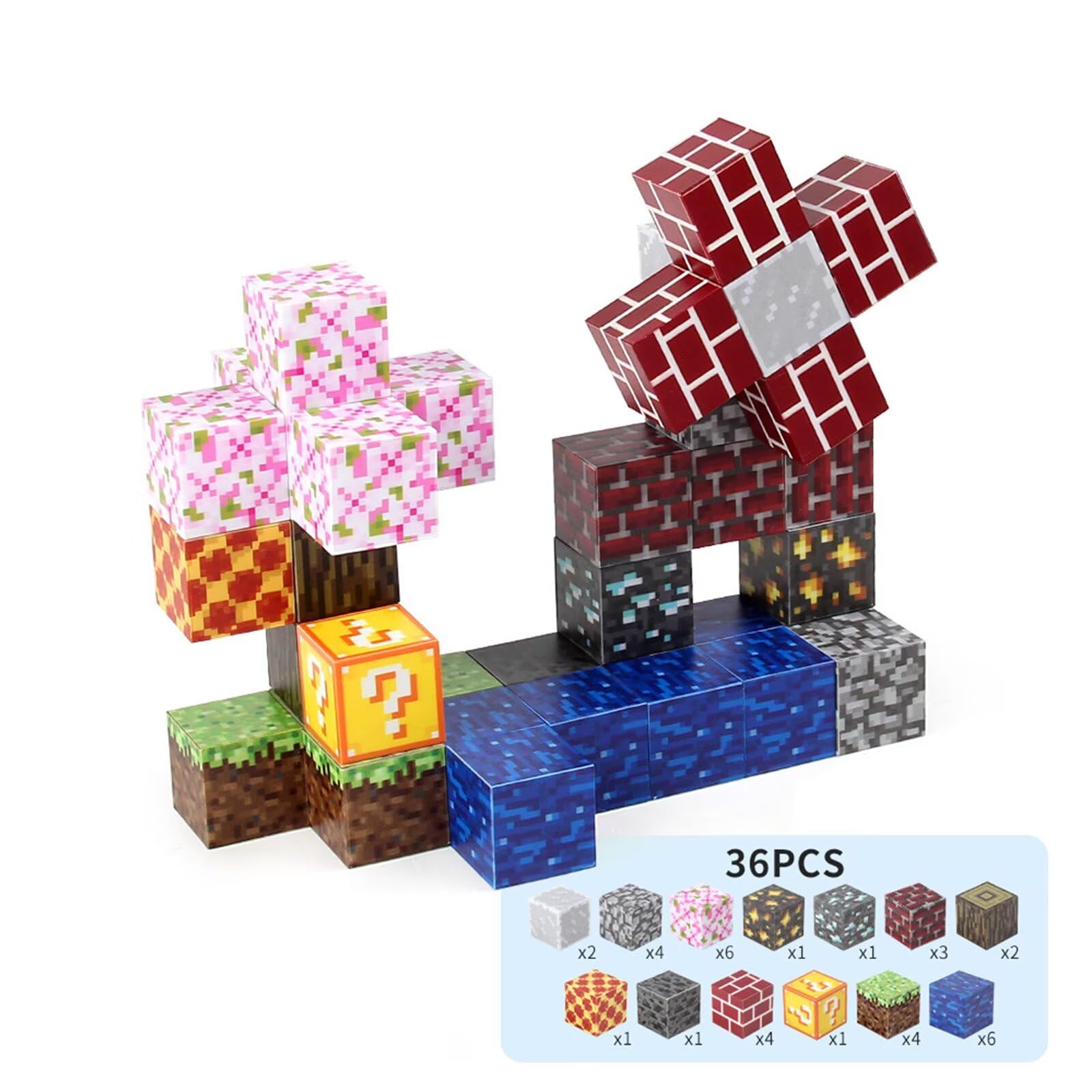 

Магнитные блоки Vexolite, Магнитные блоки в стиле Minecraft, 3D-пазл, Развивающая игрушка, Игрушка для начальной школы, Подарок на день рождения, Подарок на поступление в детский сад,