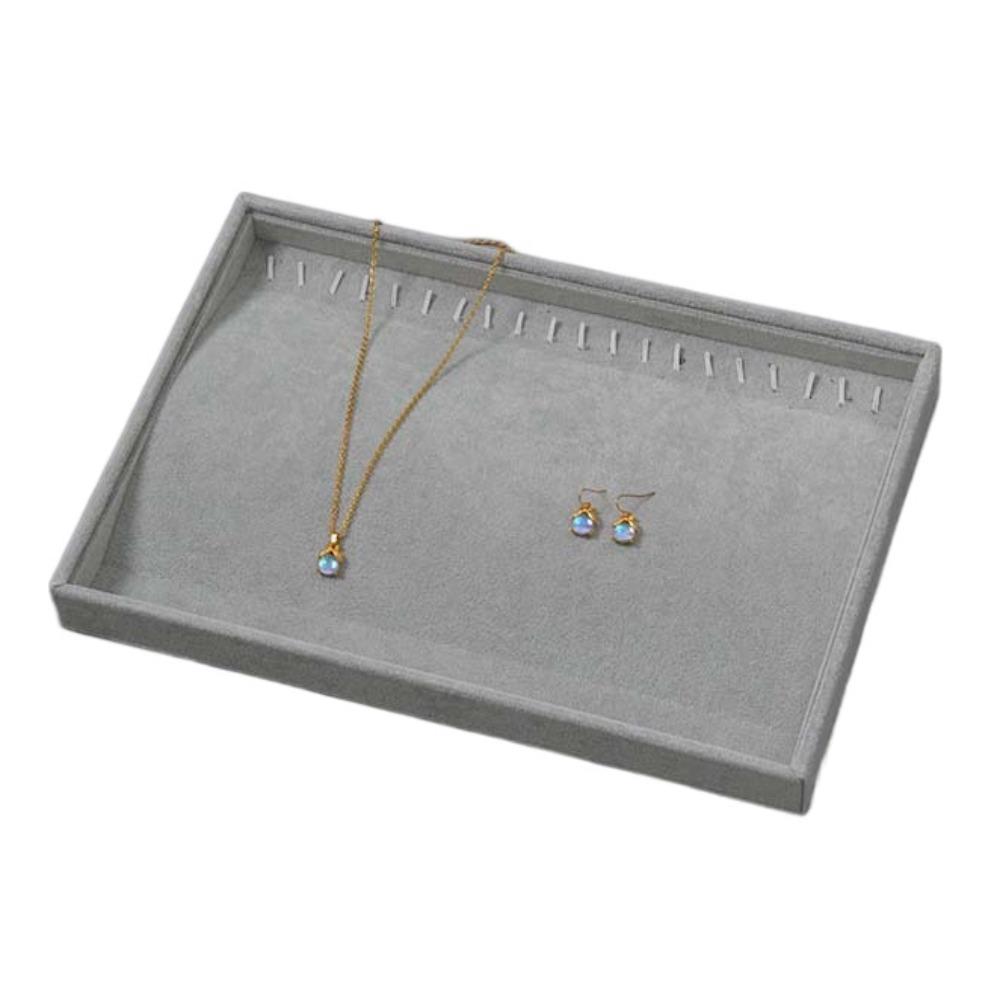 Large Capacity Velvet Jewelry Tray Wooden Rings Earrings Plate Jewelry Storage Box  Jewelry Seller
