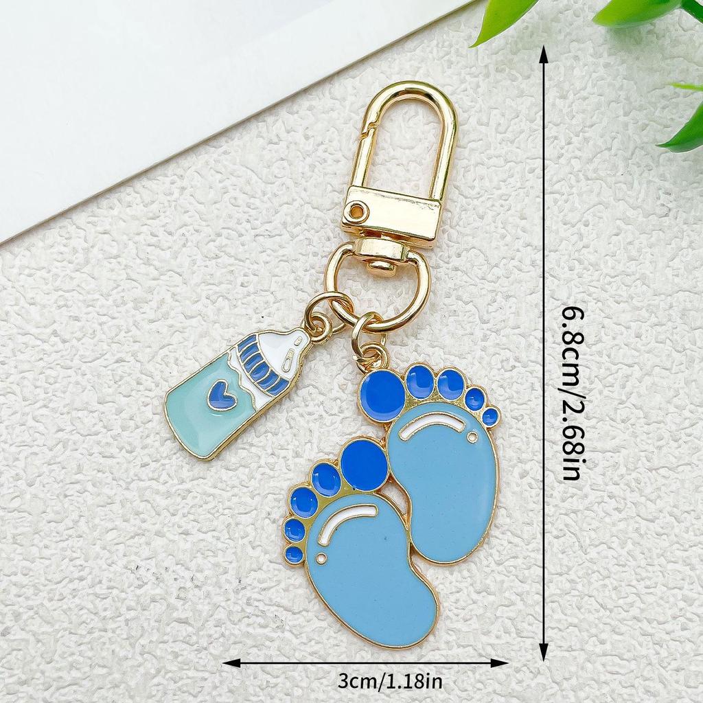 Baby Foot Pendant Keychain: Mix and Match Baby Clothes & Bottle Charms for Boys & Girls