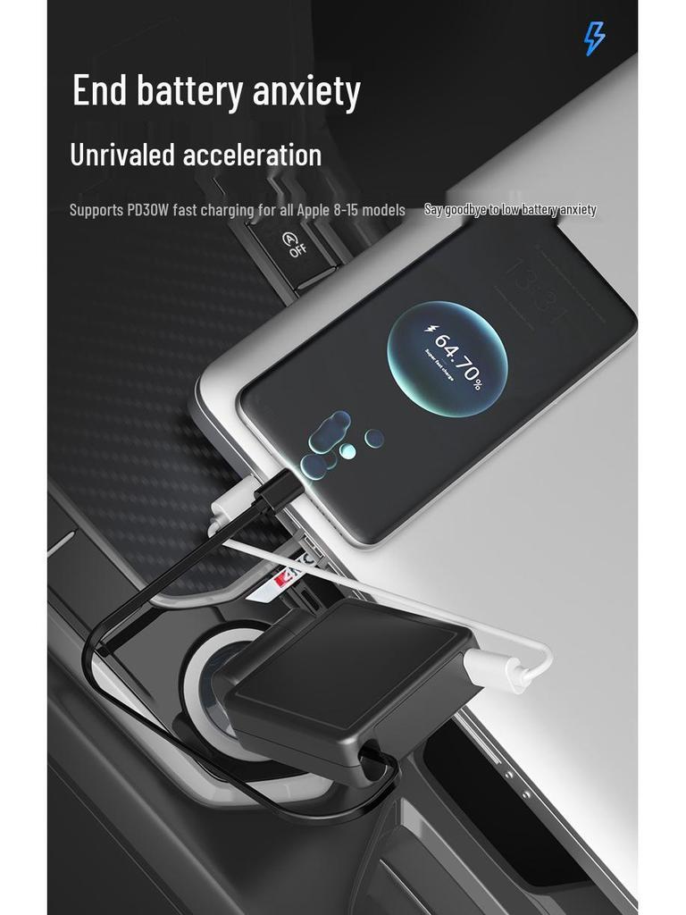 Retractable Car Charger: Foldable, Fast TYPE-C Charging for Mobile Phones