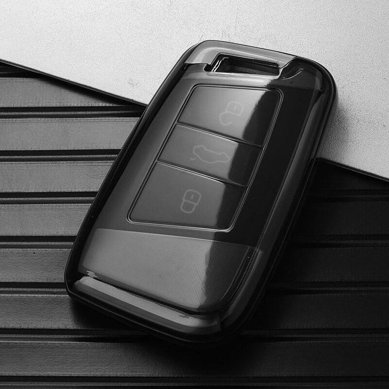 Transparent Black Tpu For Vw Volkswagen Passat B8 Cc Magotan Gte For Skoda Fabia Superb A7 Kodiaq Remote Car Key Case Cover Fob