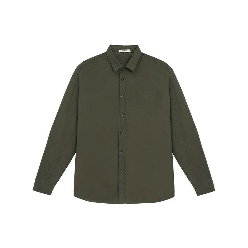 Bodydream New Slim-Fit Long-Sleeved Shirt for Men in Autum Pure Color Business Work Clothing Casual Versatile Shirt