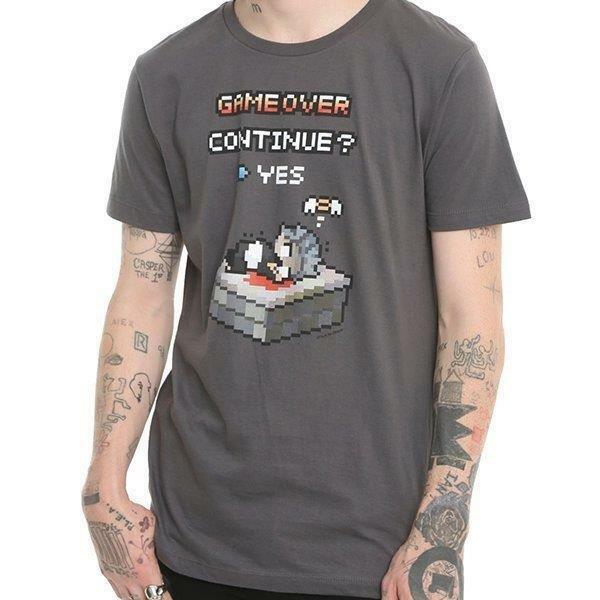 

Game Over Continue  Yes Video Gamer Mens T-Shirt Tee Unisex T-Shirt L