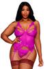Plus Size Pink Bustier Garter Belt With String Dg13283 Xbee