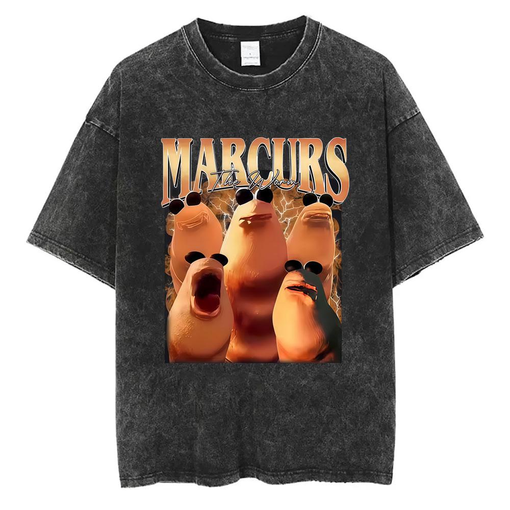 I Dont Like This Rock Its Pissing Me Off Marcus The Worm Washed Vintage Funny Meme Tshirt Men Women Casual Cotton Short Sleeve