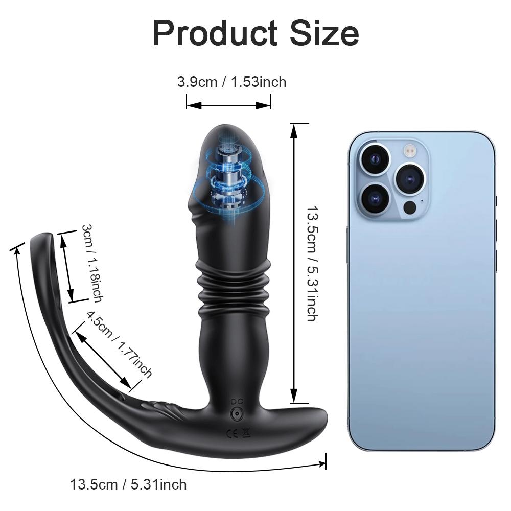 Männlicher Stoßender Prostata-Massagegerät Bluetooth APP Buttplug Vibrator für Männer Schwul Anal Dildo Prostata-Stimulator Sexspielzeug für Paare