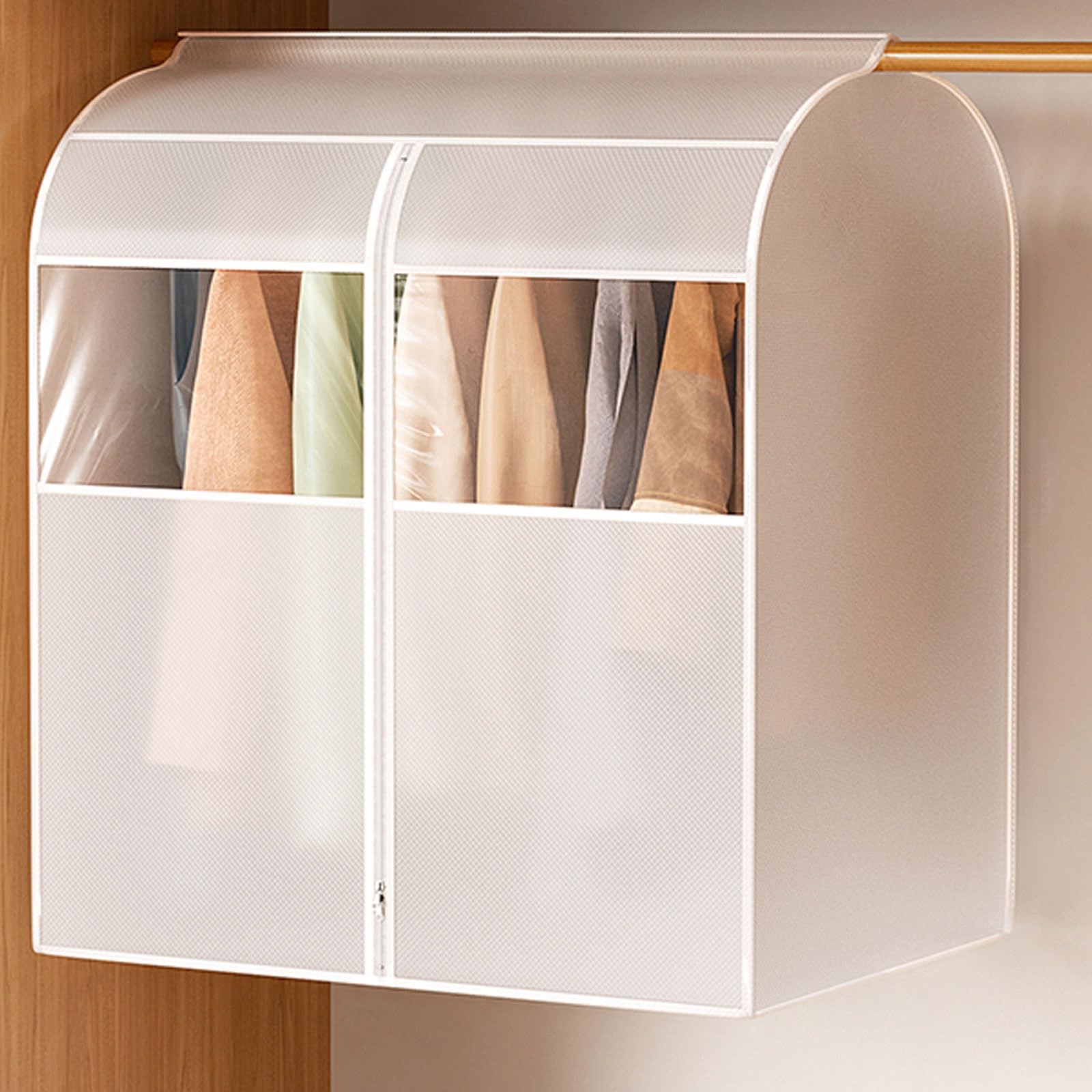 

Clothes Garment Cover 80 x 60 x 90cm Hanging Dust Bag For Wardrobe Storage Clear Window