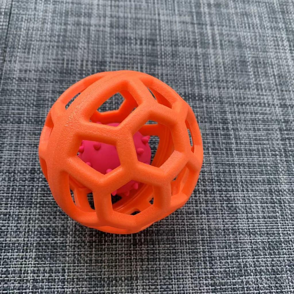 Welpenspielzeugball, Hohl, Elastischer TPR-Ball mit Geräusch, Glocken-Haustierspielzeugball