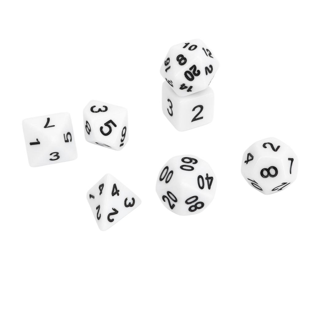 21Pcs Multi Sided Dice Set Waterproof Safe Practical Puzzle Tabletop Game Polyhedral Dice Kit White