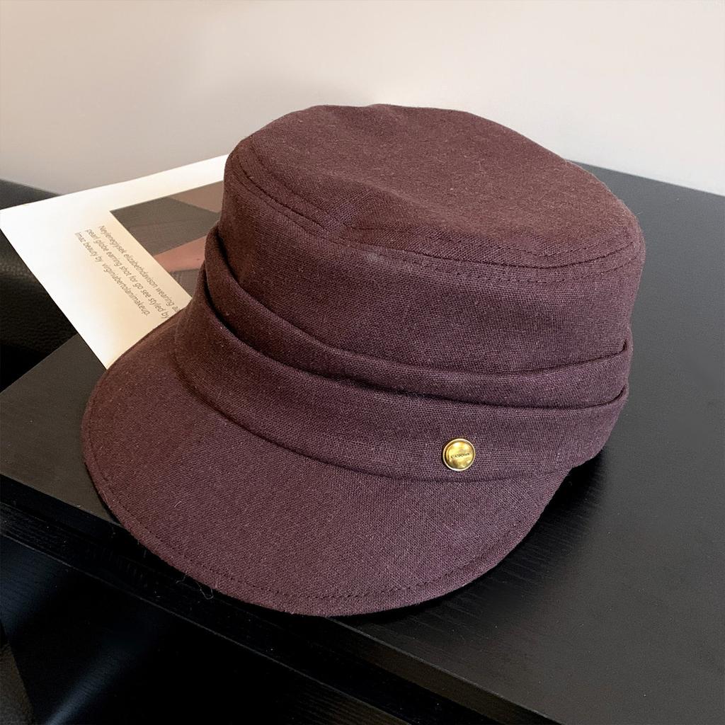 Vintage Pleated Equestrian Hat Women'S Spring And Summer Flat Top Beret Showing Face Small Sunshade Painter Hat Newsboy Hat