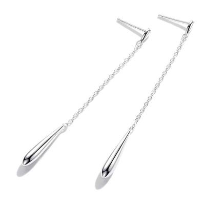 Simple Water Drop Fringed Ear Line Stud Earrings Trendy Women's Personality Small Geometric Stud Earrings Ear Jewelry