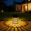 Outdoor Floral Solar Light Metal Solar Powered Deck Step Wall Light Waterproof Fence Light for Garden Patio Backyard Decoration