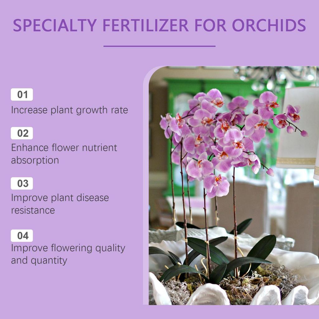 Agente di Crescita per Piante di Orchidee. Soluzione nutritiva specializzata per fiori e piante verdi. Universale per la coltivazione delle orchidee