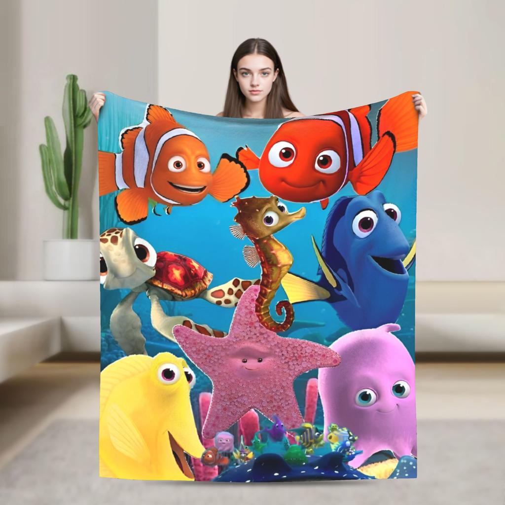 Weiche Decke Picknick Findet Nemo Zeichentrickfilm Meereswelt Überwurfdecke Flanell Tagesdecke Für Heimdekoration Muster Sofa Bettbezug