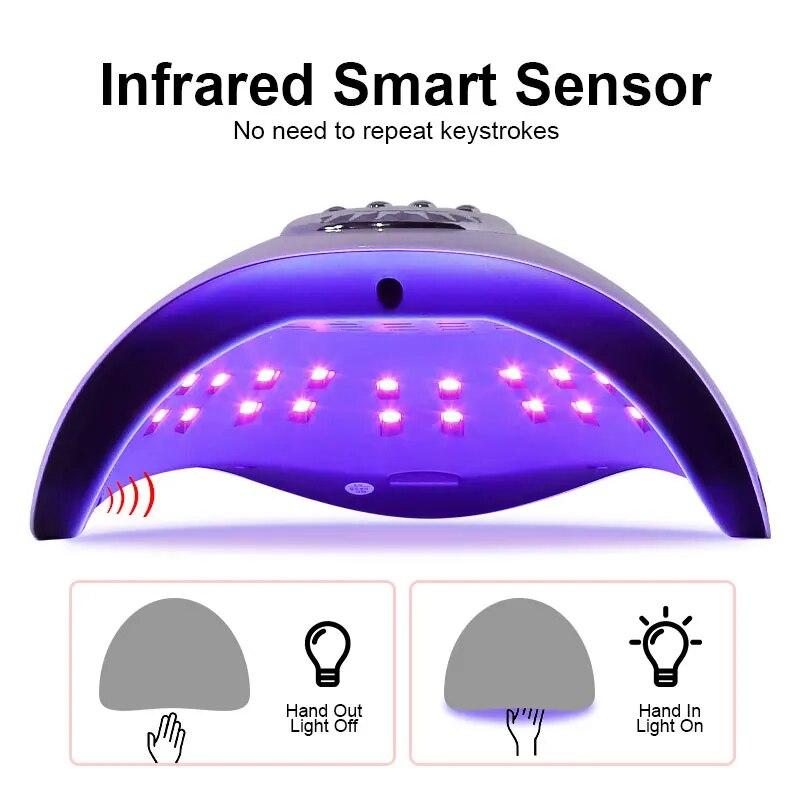 SUN S1 MAX Professional Nail Drying Lamp for Manicure 45LED90W Nails Gel Polish Drying Machine with Auto Sensor UV LED Nail Lamp