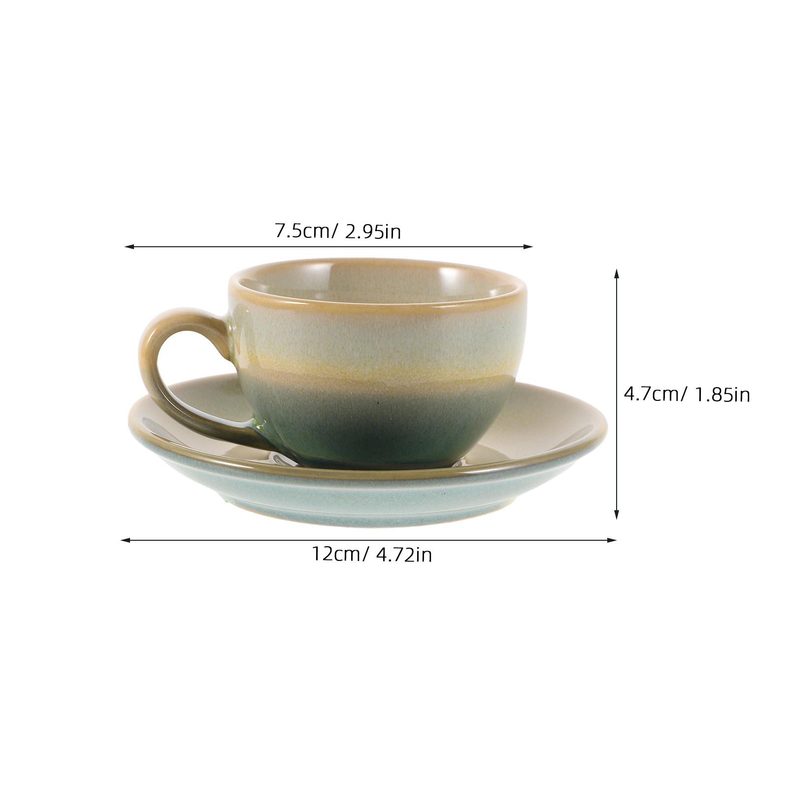 

1Set Vintage Ceramic Coffee Cup Saucer Set Elegant Design Office Afternoon Tea Espresso Cappuccino Porcelain Milk Mug 90Ml