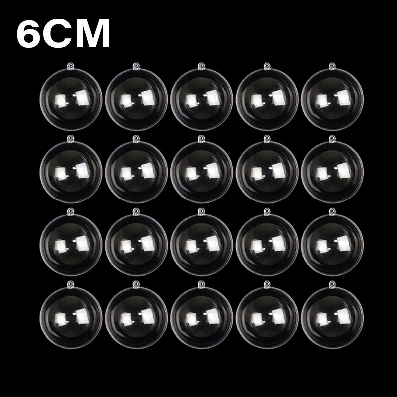 Clear Christmas Balls Plastic Empty Ball DIY Hanging Ball for Xmas Tree Pendent Ornaments Wedding Party Decor Fillable Baubles