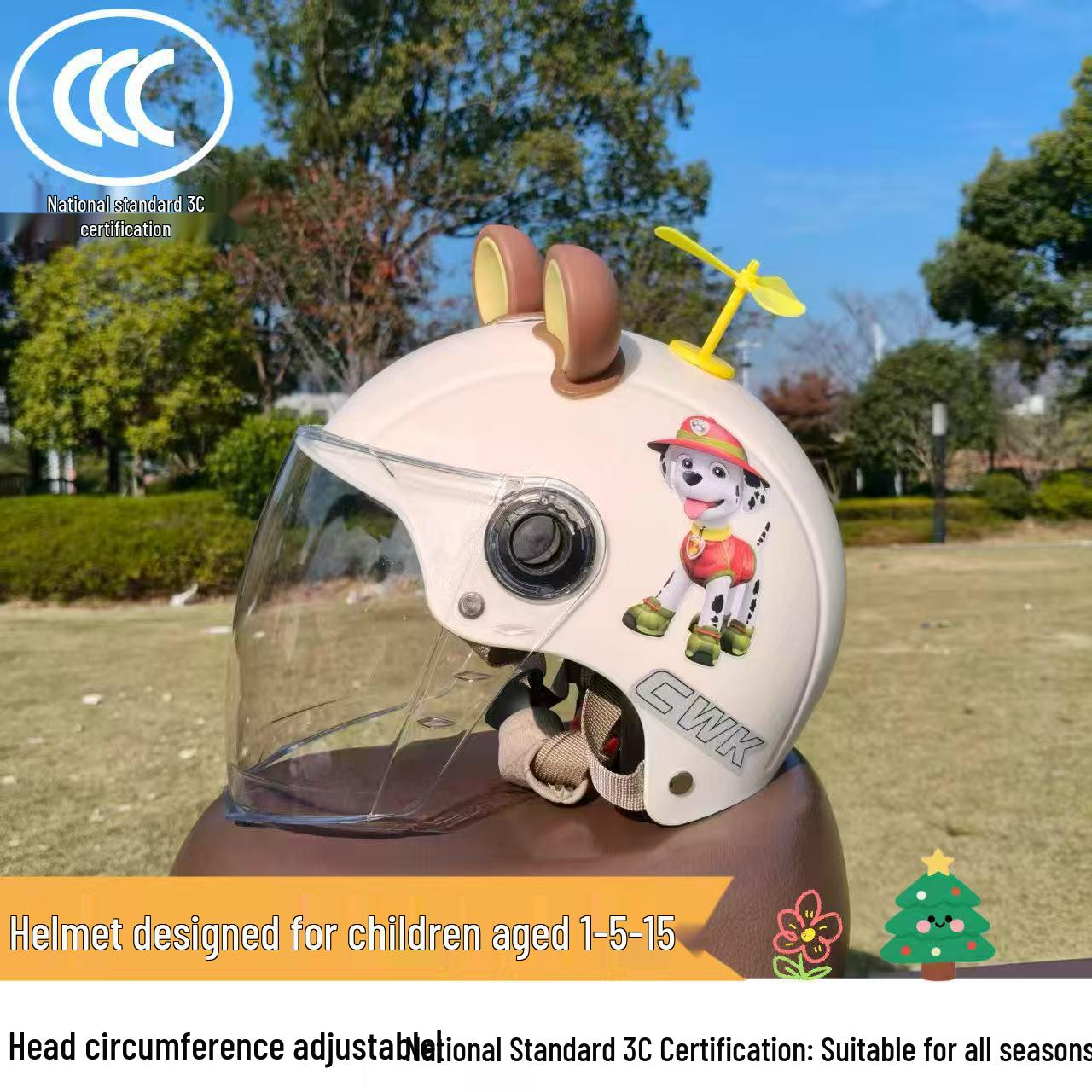 Children s Electric Vehicle Helmet: Cute, Warm, Rainproof, Sun-Protected, Ages 1-12 For ages 1-5