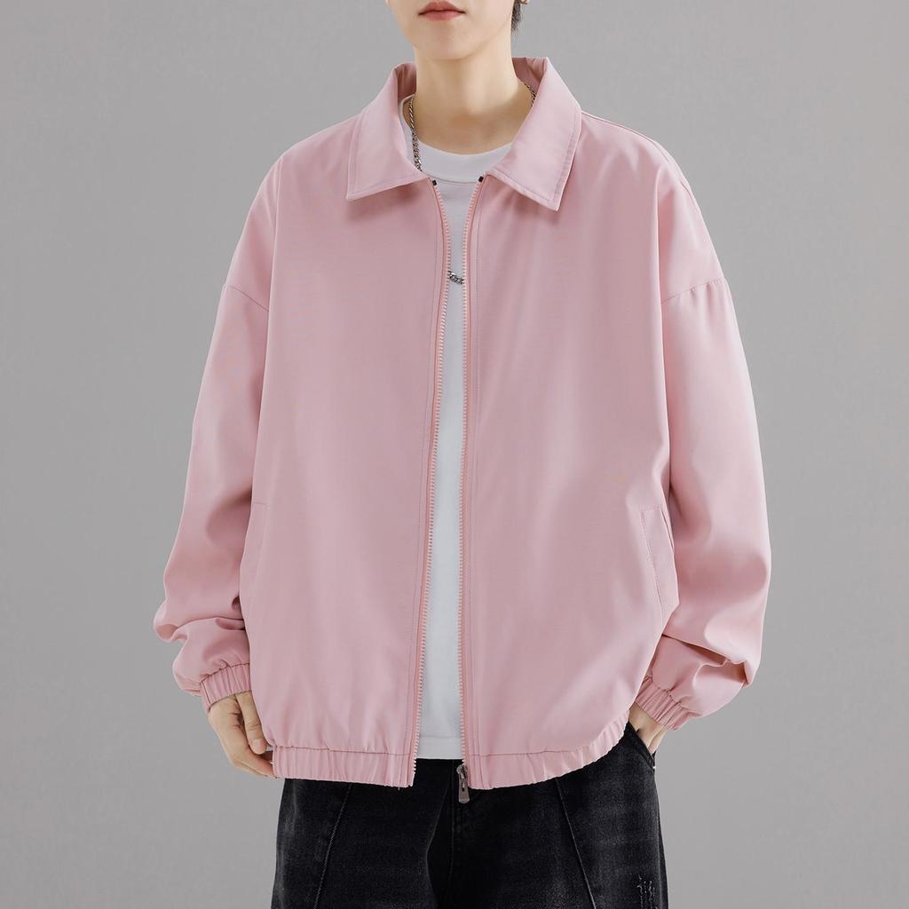 Men's Retro Workwear Jacket - Thin, Loose, Versatile Lapel Top for Spring/Autumn