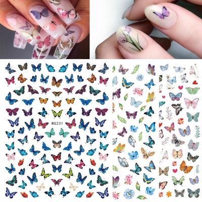 Frühling Schmetterling 3D Nagel Aufkleber Aufkleber DIY Nail Art Dekoration wasserdicht