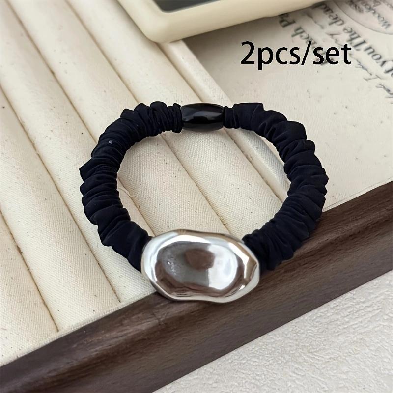 

2 шт./Набор Подвеска Резинки для волос Сердце Бант Геометрические Резинки Эластичная Повязка для волос Женские Аксессуары для волос Основной Ежедневный Головной убор