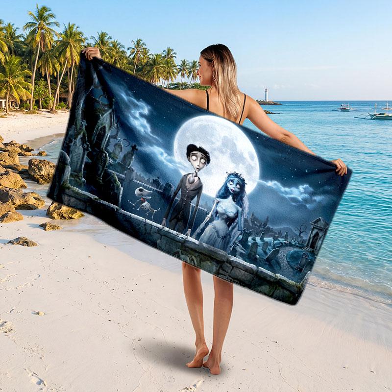 Large Beach TowelCorpse Bride Emily Victor Soft Absorbent Towel Beach Bath Home Use