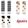 6 Pairs Autumn Winter Coral Velvet Socks Cute Cat Claw Socks For Women Girls Middle Tube Thickened Sleep Socks Home Floor Socks