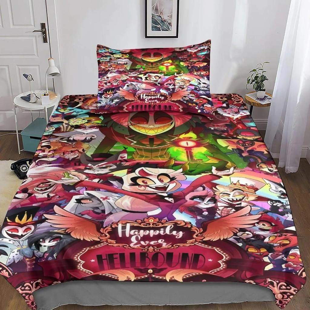Anime Helluva Hazbin Hotels Boss Bedding Set Boys Girls Twin Queen Size Duvet Cover Pillowcase Bed Boys Adult