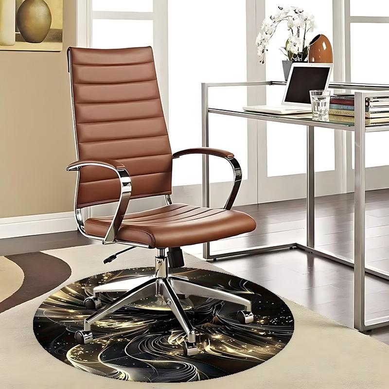 

1pc Golden Phoenix Fractal Art Round Carpet Office Chair Mat, Non Slip Rug for Home Decor, Living Room, Bedroom, Game Room, Anime Design Gift 80cm