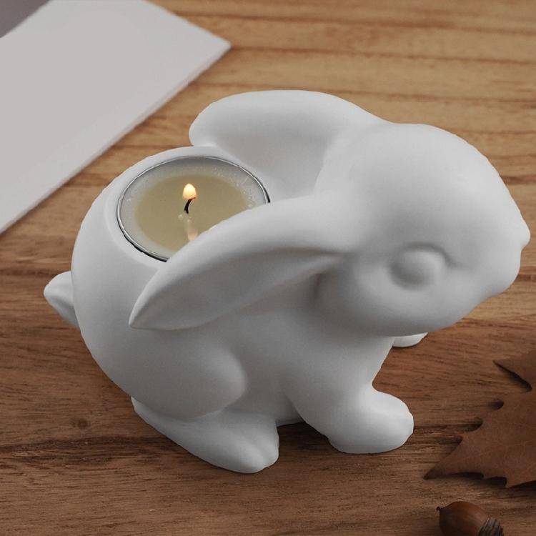 Rabbit Shape Silicone Mold Easy Releasing Silicone Molds Suitable for Crafting Decorative Containers and Candle Holders