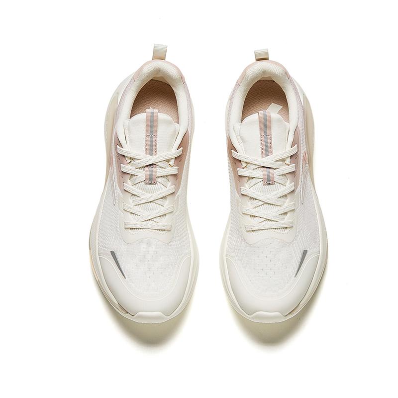 Anta Cushioning, Wear Resistant Low Top Casual Running Shoes Women's White Gray Sneakers 922415532-4