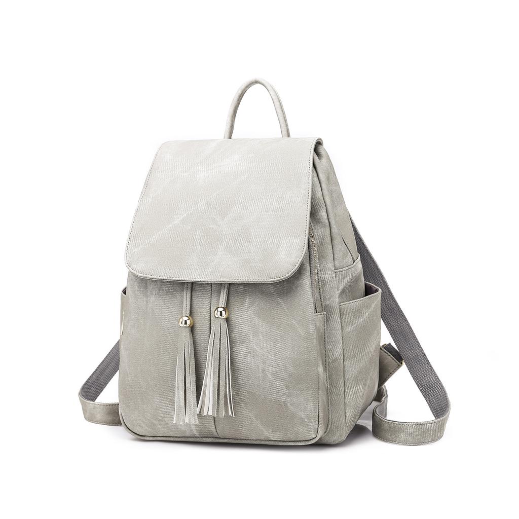 Candy Color Women's Backpack, New Large-capacity Bag, Trendy Bag, Fringed Backpack.