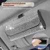 Bling Car Sunglasses Holder Sun Visor Glasses Storage Box Crystal Decor for Modern Car Interiors